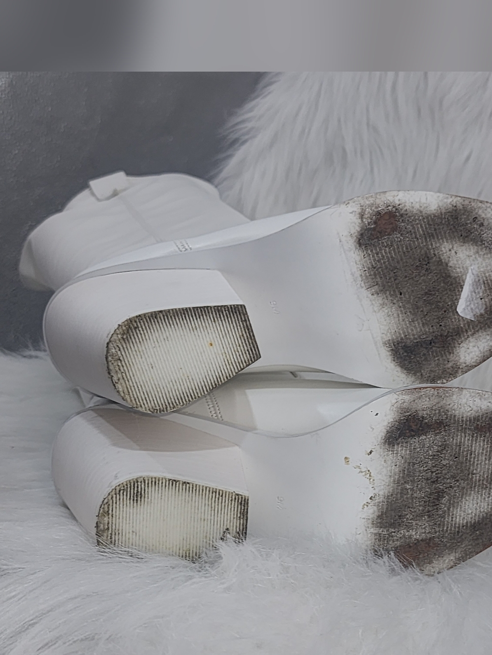 Steve Madden All White Bronco Knee High Boots, Size 9M - Picture 7 of 13